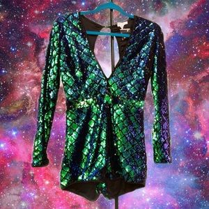 NEW A’gaci Sequined Mermaid Romper 🧜🏻‍♀️